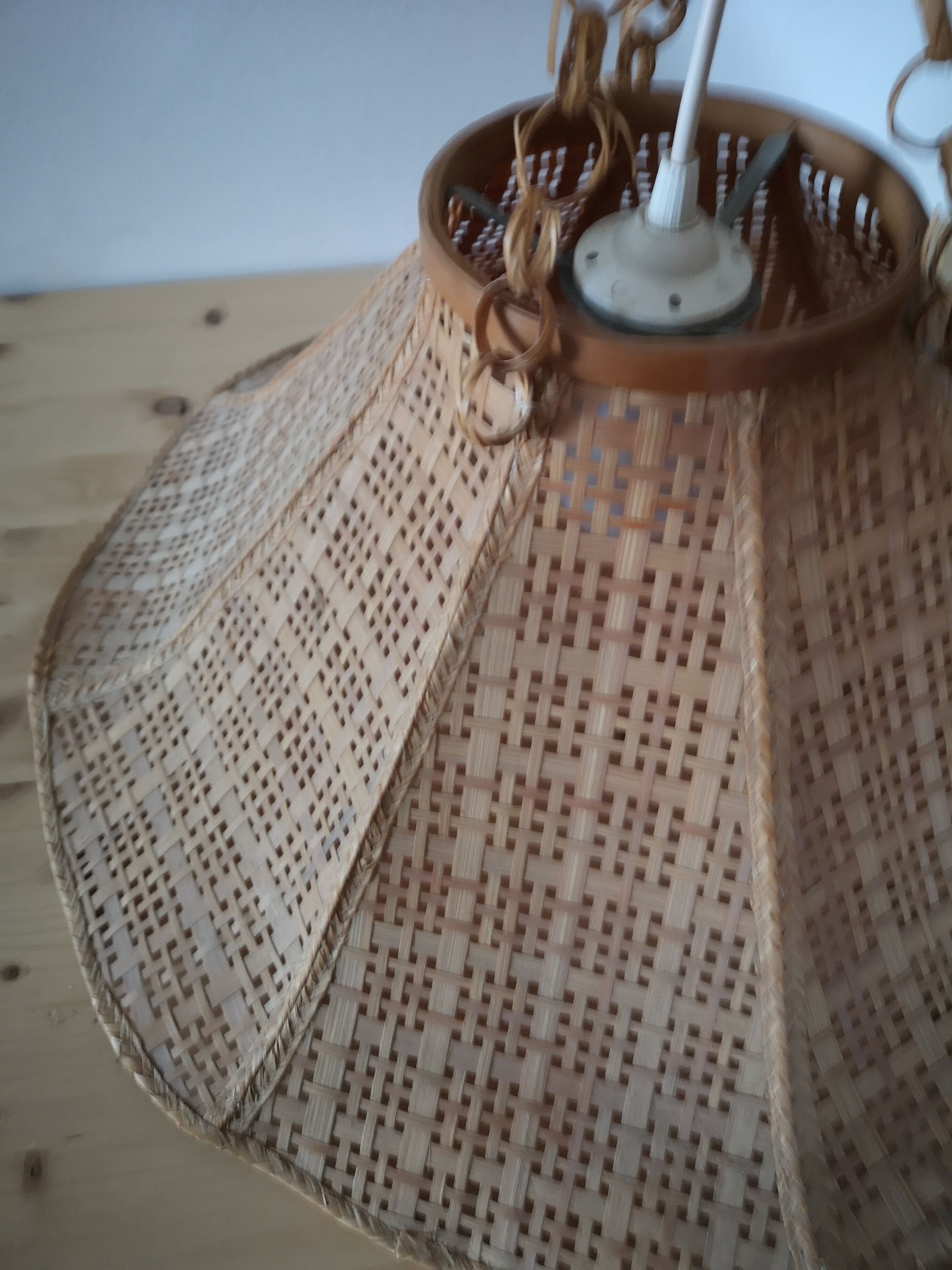 Vintage wicker pendant light