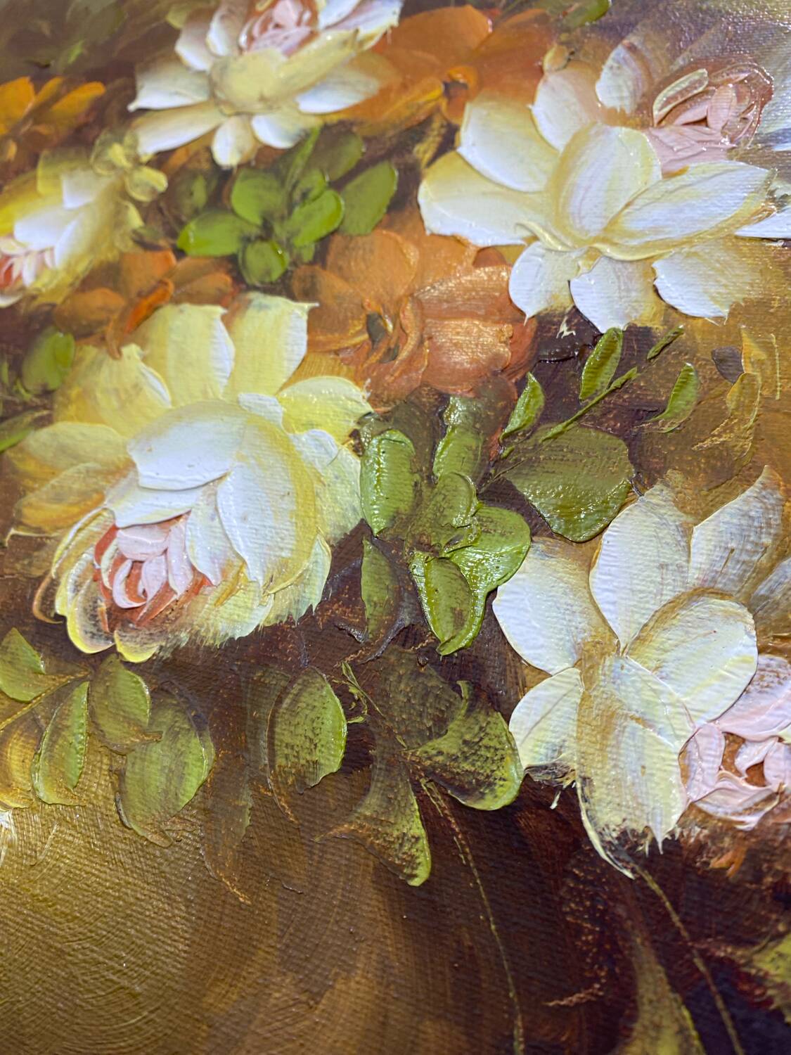 Oil on canvas bouquet flower Robert Cox