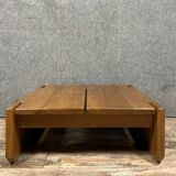 Coffee table from Regain in solid elm circa 1970
