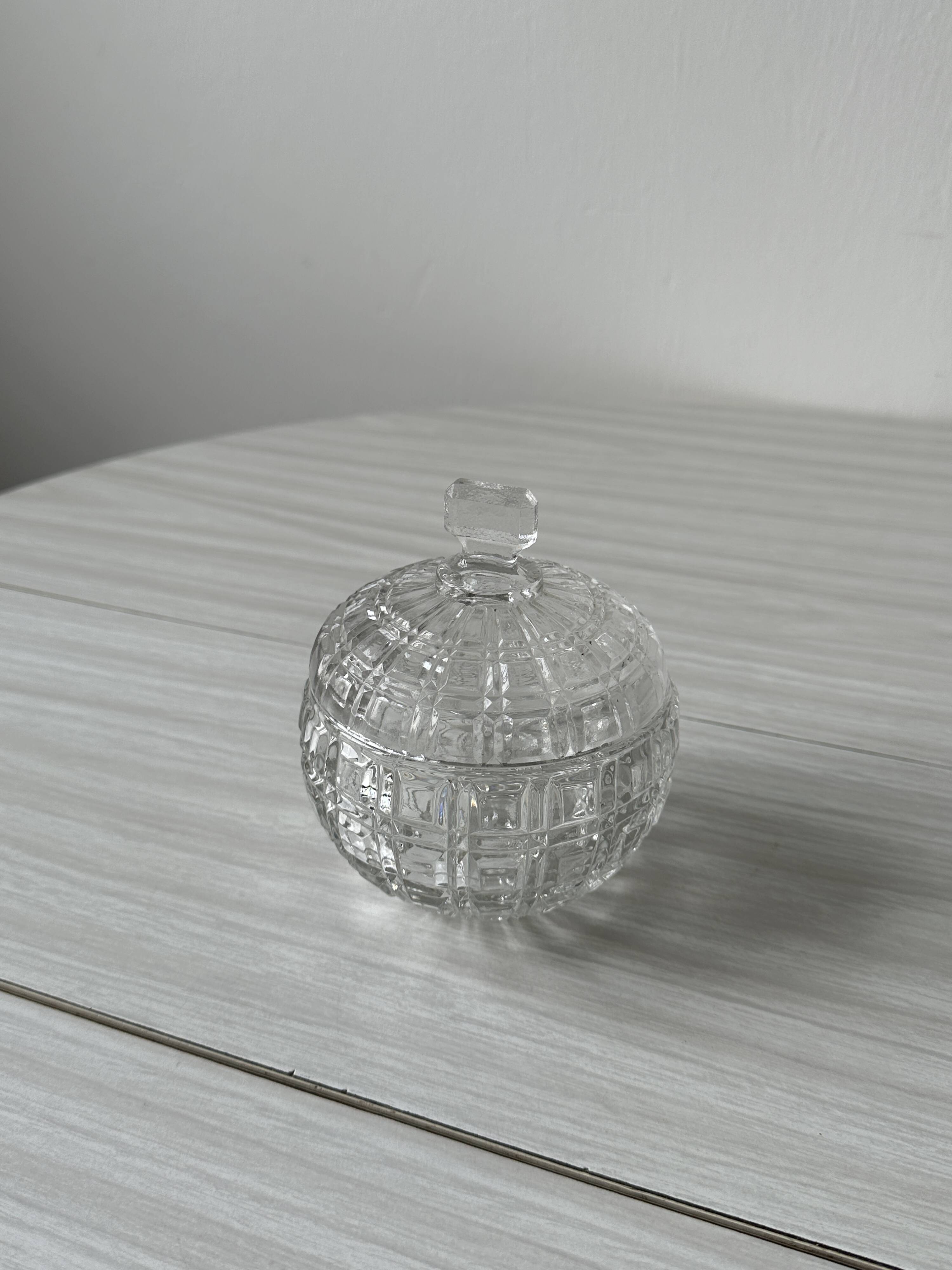 Chiseled crystal sugar bowl