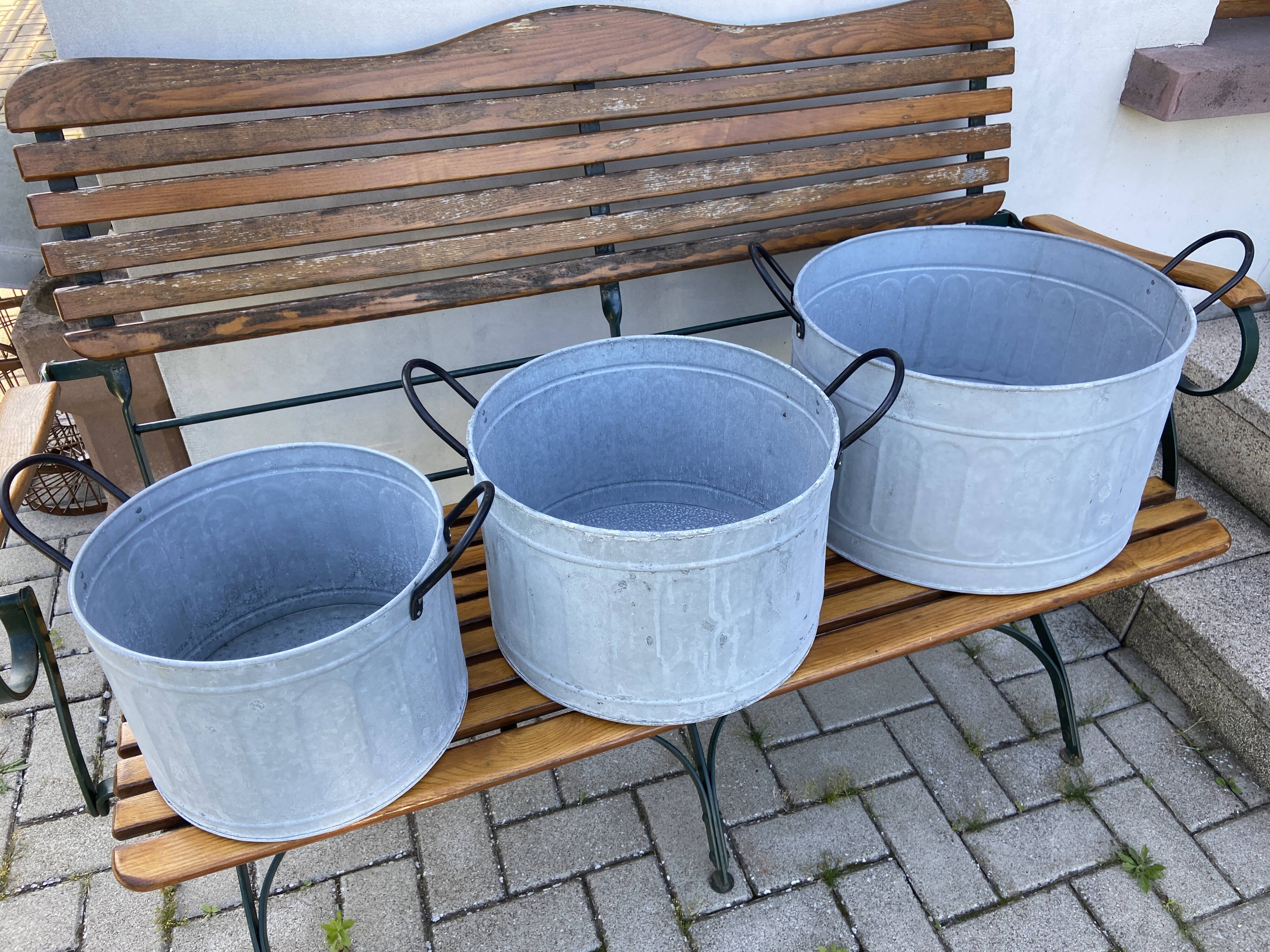 Set of 3 zinc basins