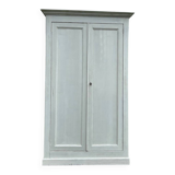 Antique Parisian wardrobe with white patina