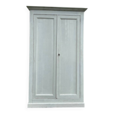 Antique Parisian wardrobe with white patina