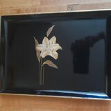 Vintage black lacquered tray - Melarti