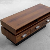 Coiffeuse scandinave moderne en palissandre avec miroir oblong, années 1970