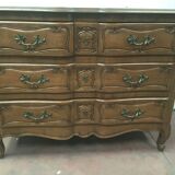 Three walnut drawers chest