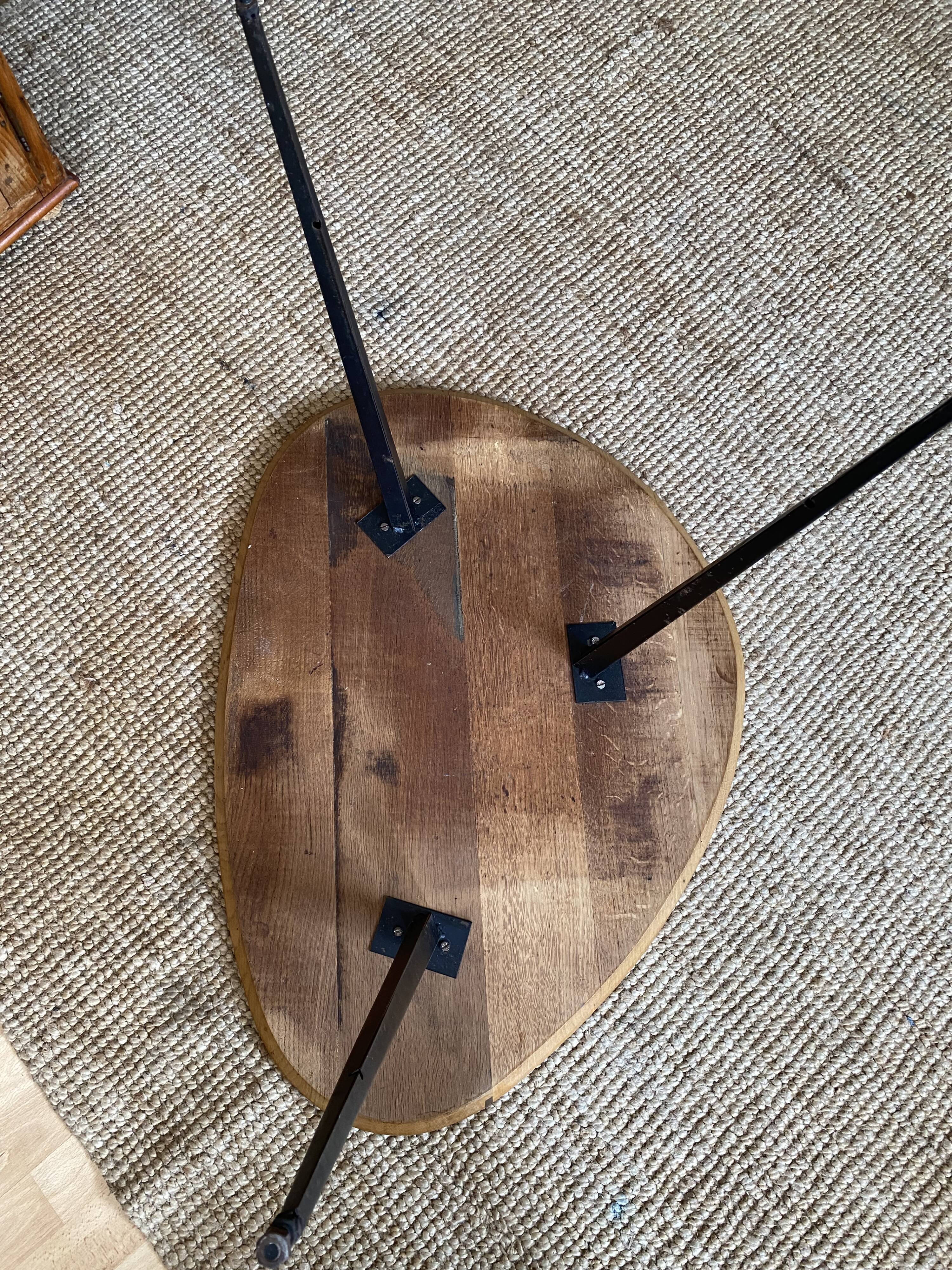Oak console table and compass legs