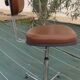 Vintage office chair brand mirima adjustable with brown imitation leather top and metal foot