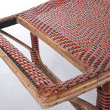 Vintage Rattan and bamboo Lounge chair, 1960s