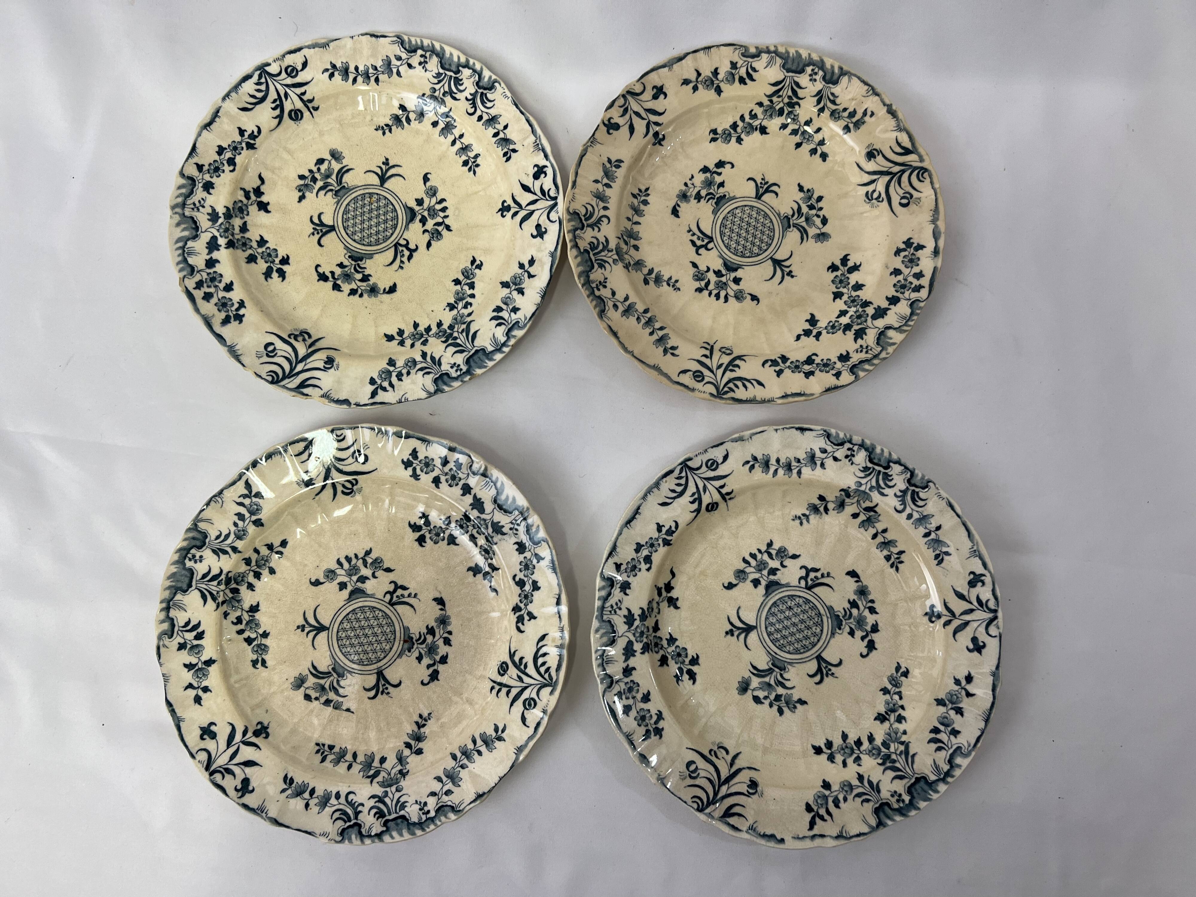 4 flat plates Minton Montrose XIXth