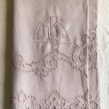 Old embroidered towel tinted purple aurora