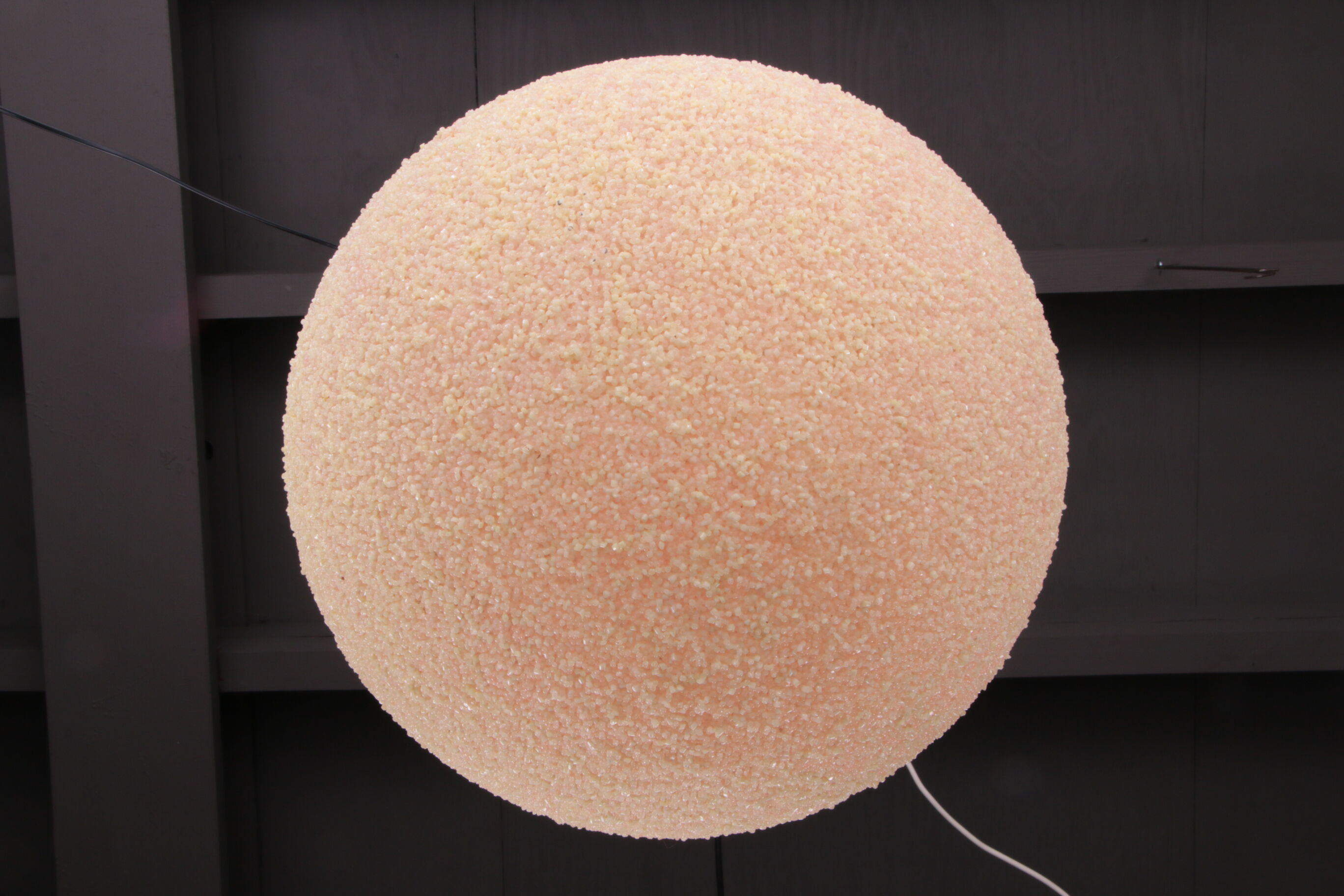 Vintage Cream Sugar Ball Hanging Lamp 1960s