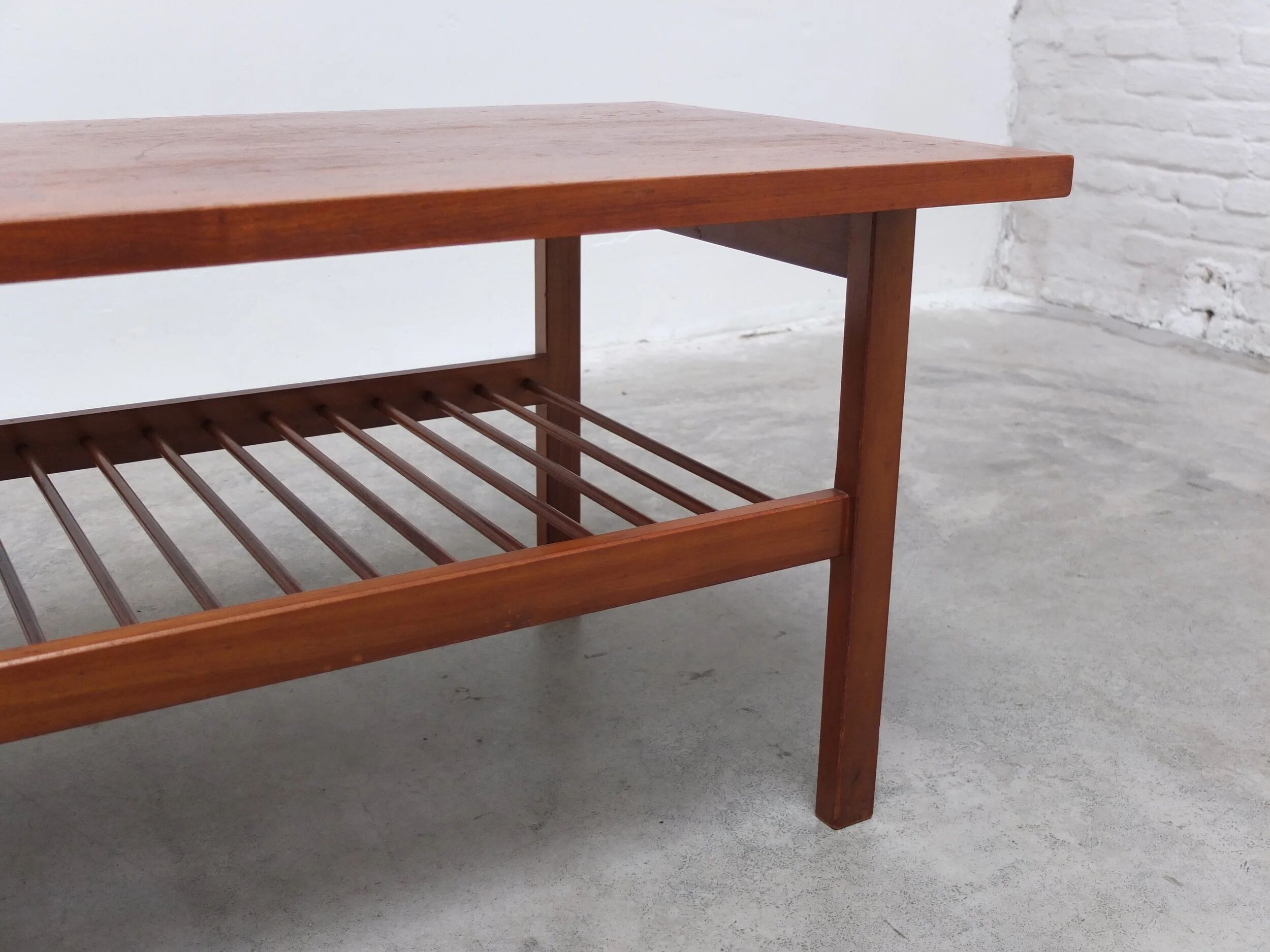 Walnut coffee table with ceramic tile by Jos De Mey for Van Den Berghe-Pauvers, 1960s