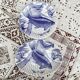 Plates and dish, fish service with cobalt blue decoration.