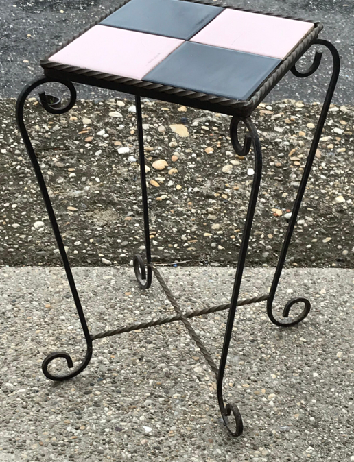 Hungarian art deco hand-hammered iron table