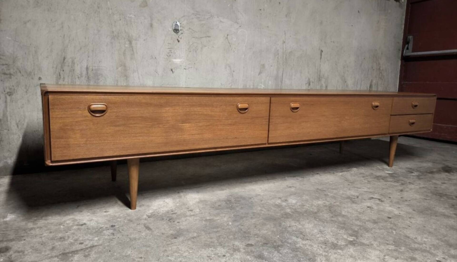 Vintage Scandinavian teak sideboards from the 1970s.
