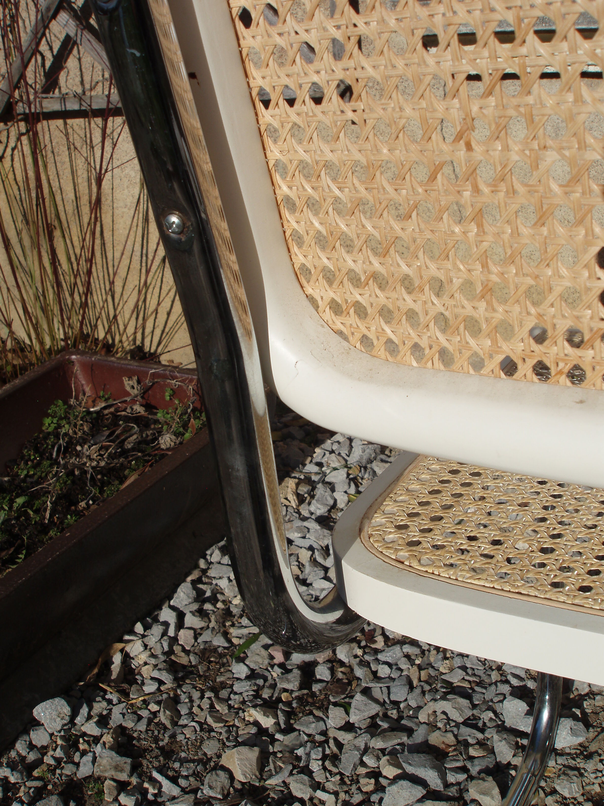 Set de 4 chaises blanches Cesca B 32 de Marcel Breuer made in Italy 1998