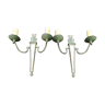 Pair of art deco sconces in wrought iron 1930