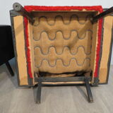 Pair of vintage armchairs in skai and "moumoutte"