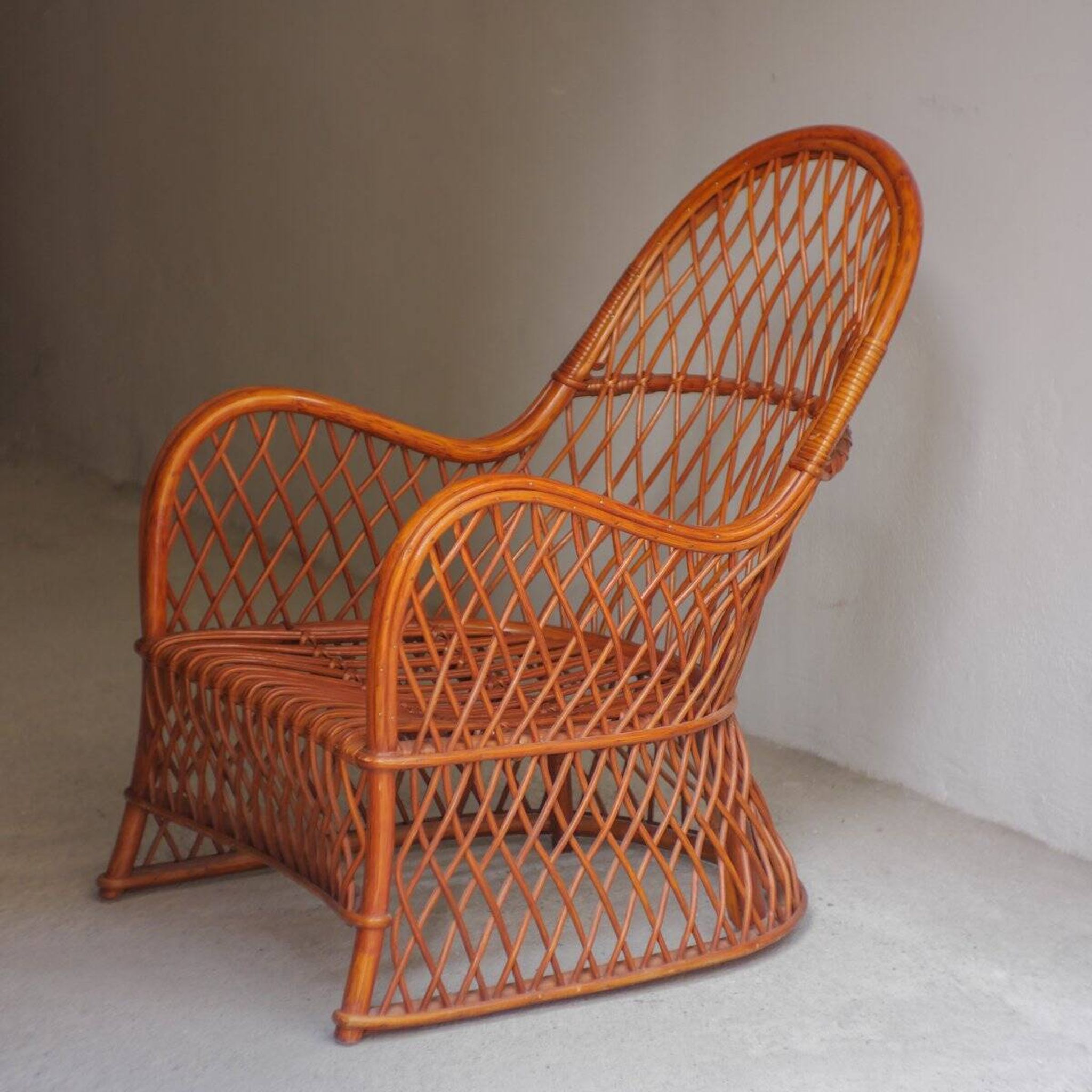 Wicker armchairs by Gervasoni, Italy, 1970s, set of 2