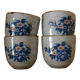 Set of 4 small stoneware tea bowls.