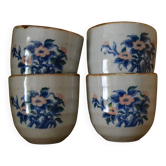 Set of 4 small stoneware tea bowls.