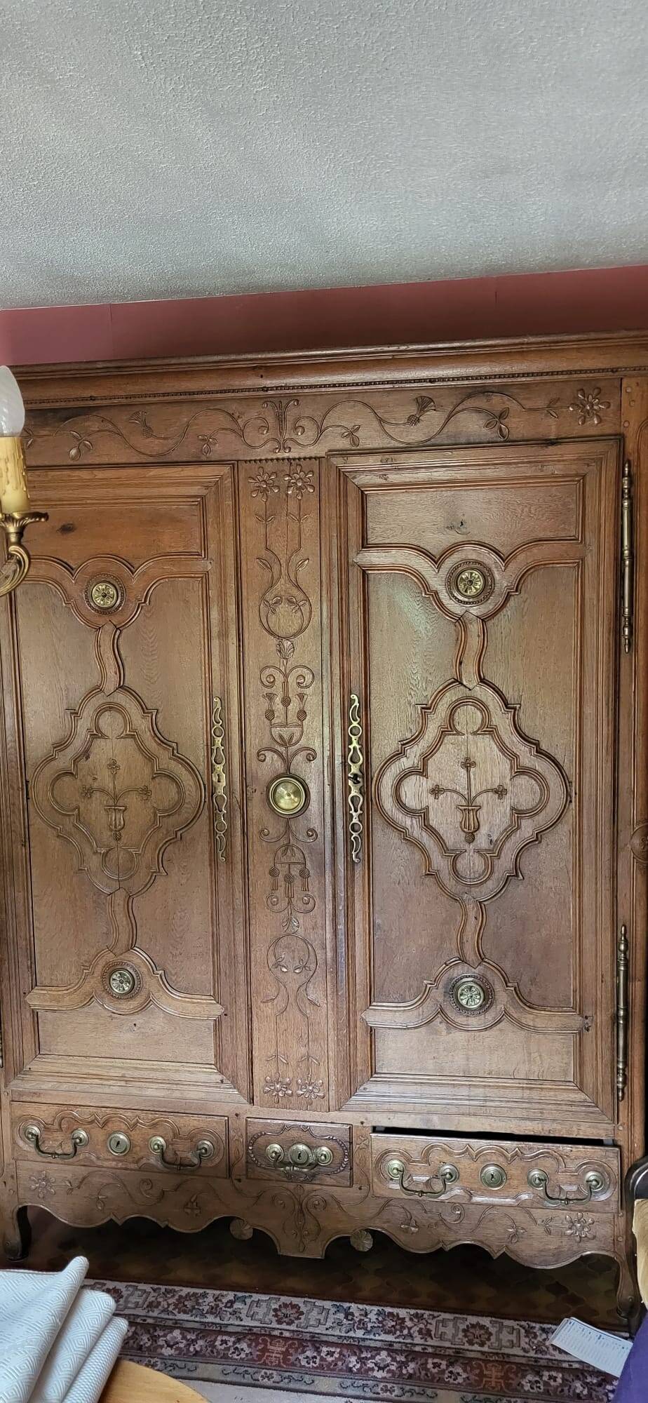 Lorraine wardrobe in solid oak from 1850