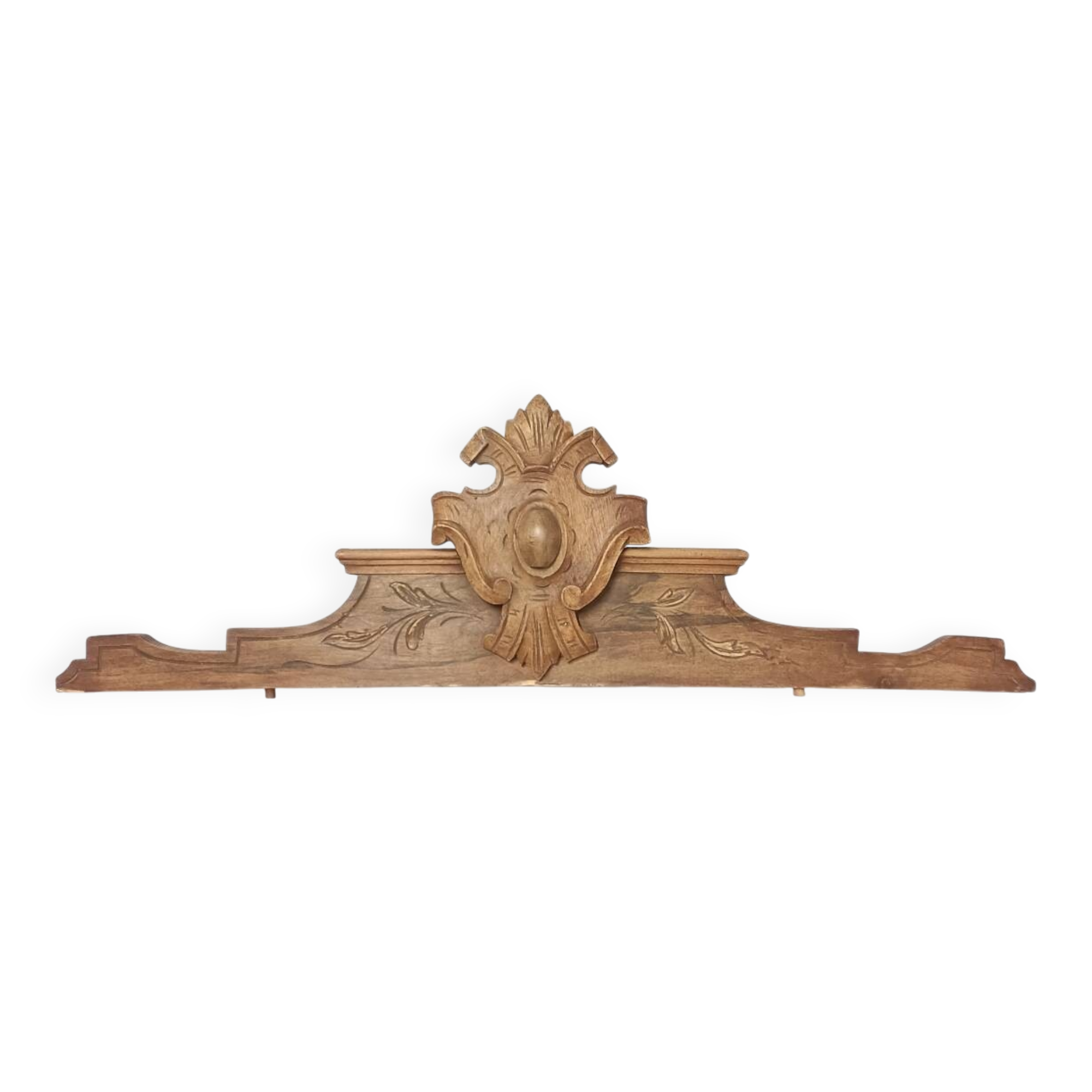 Antique carved wooden door pediment