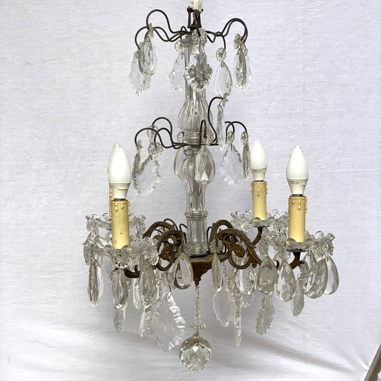 Lustre début XXème en cristal de bohème