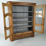 Vitrine française ancienne peinte