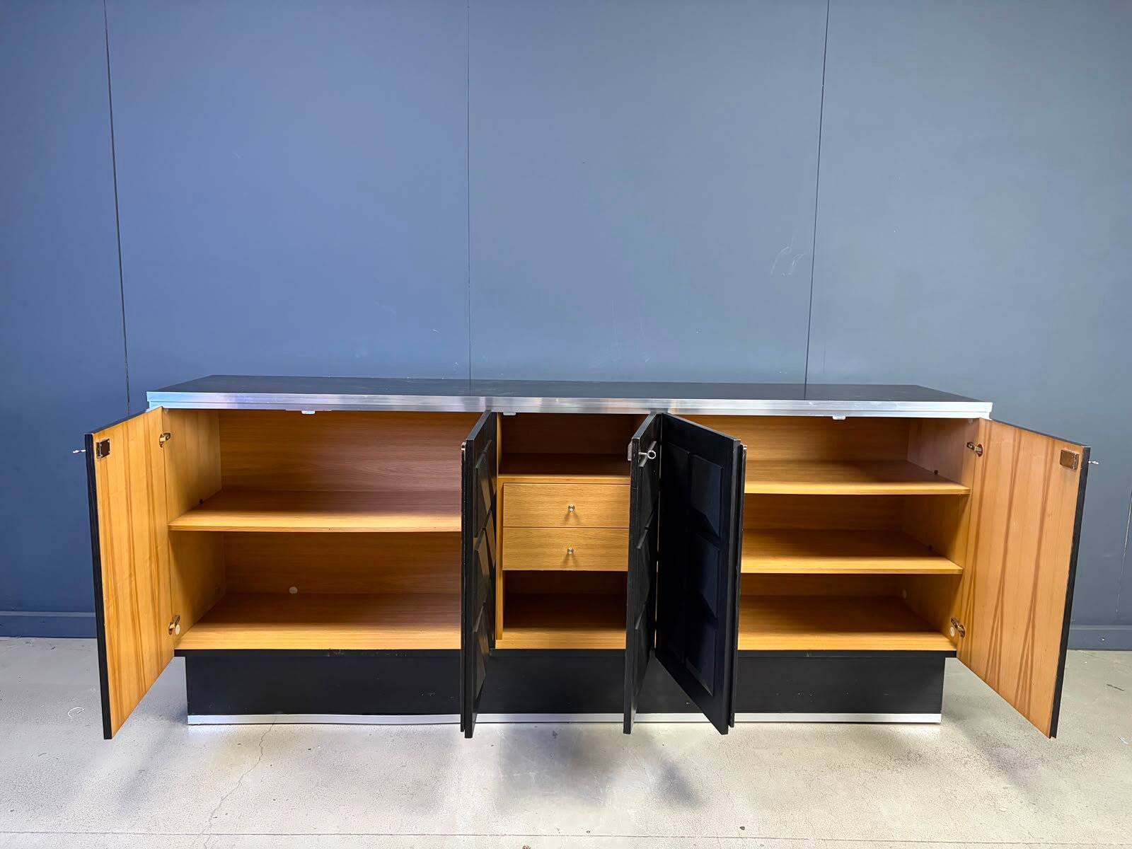 Vintage brutalist credenza, 1970s