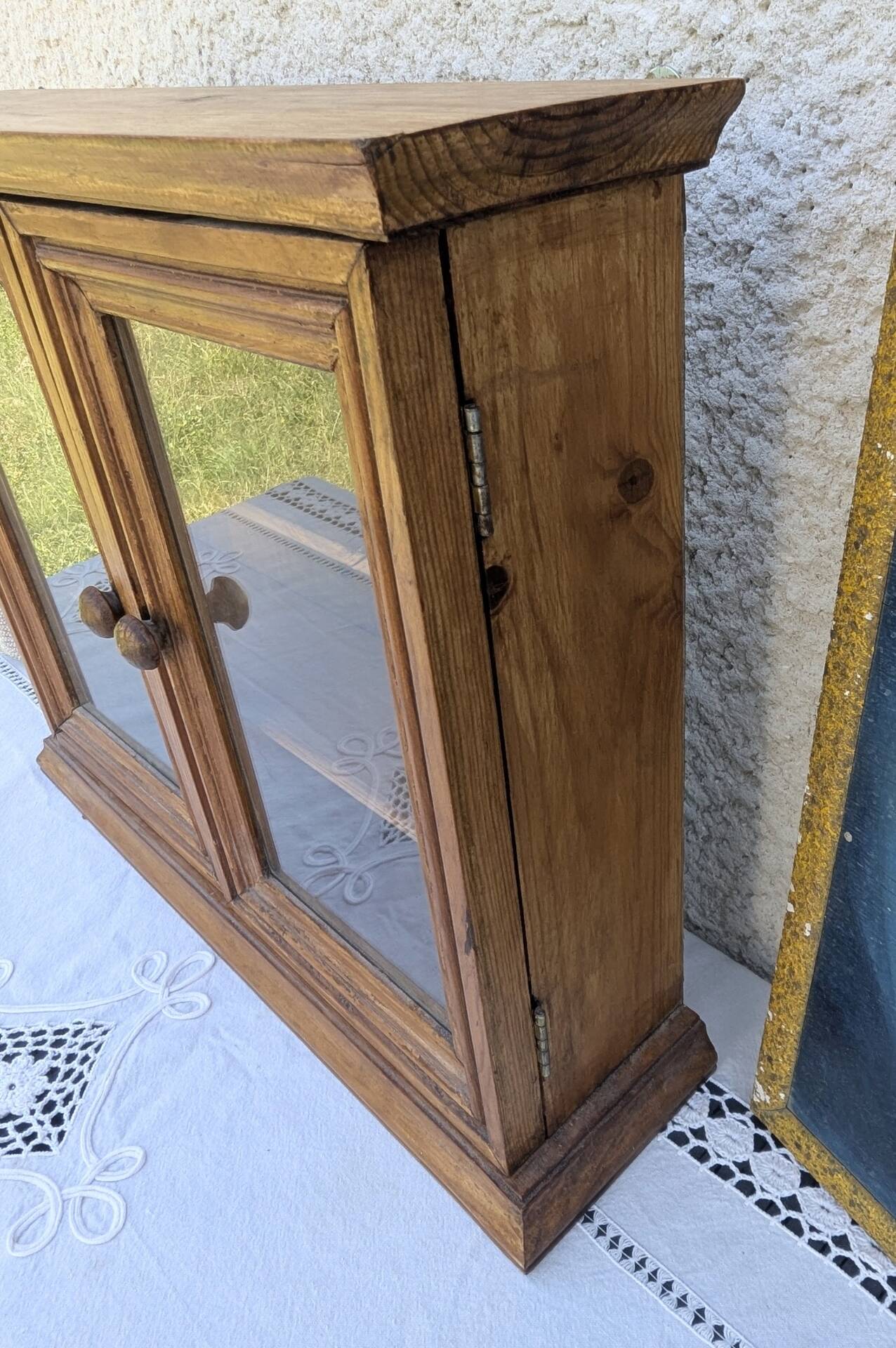Small Wall Display Cabinet Pine Chalet Mountain Vintage Decor 60s 70s