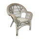 Vintage white rattan armchair