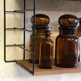 Large beech wood string shelf and black metal Stud