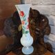 Vintage painted opaline soliflore vase