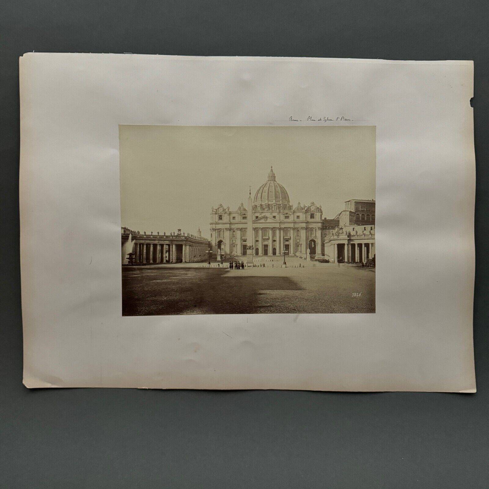 Tirage Albuminé Vintage 1870 - Église De Caen, France - Format 18x24 Cm, Référence MQ8612