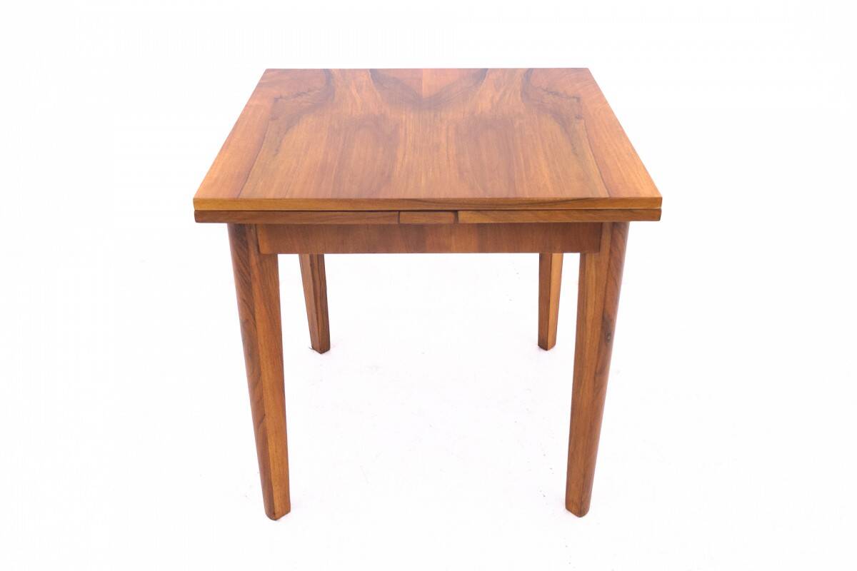 Art Deco square table, Poland, 1940s. After renovation.