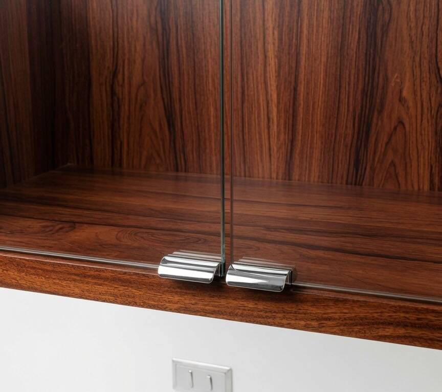 Poul Cadovius Wall Mounted Glass Cabinet By CADO, 1960s.