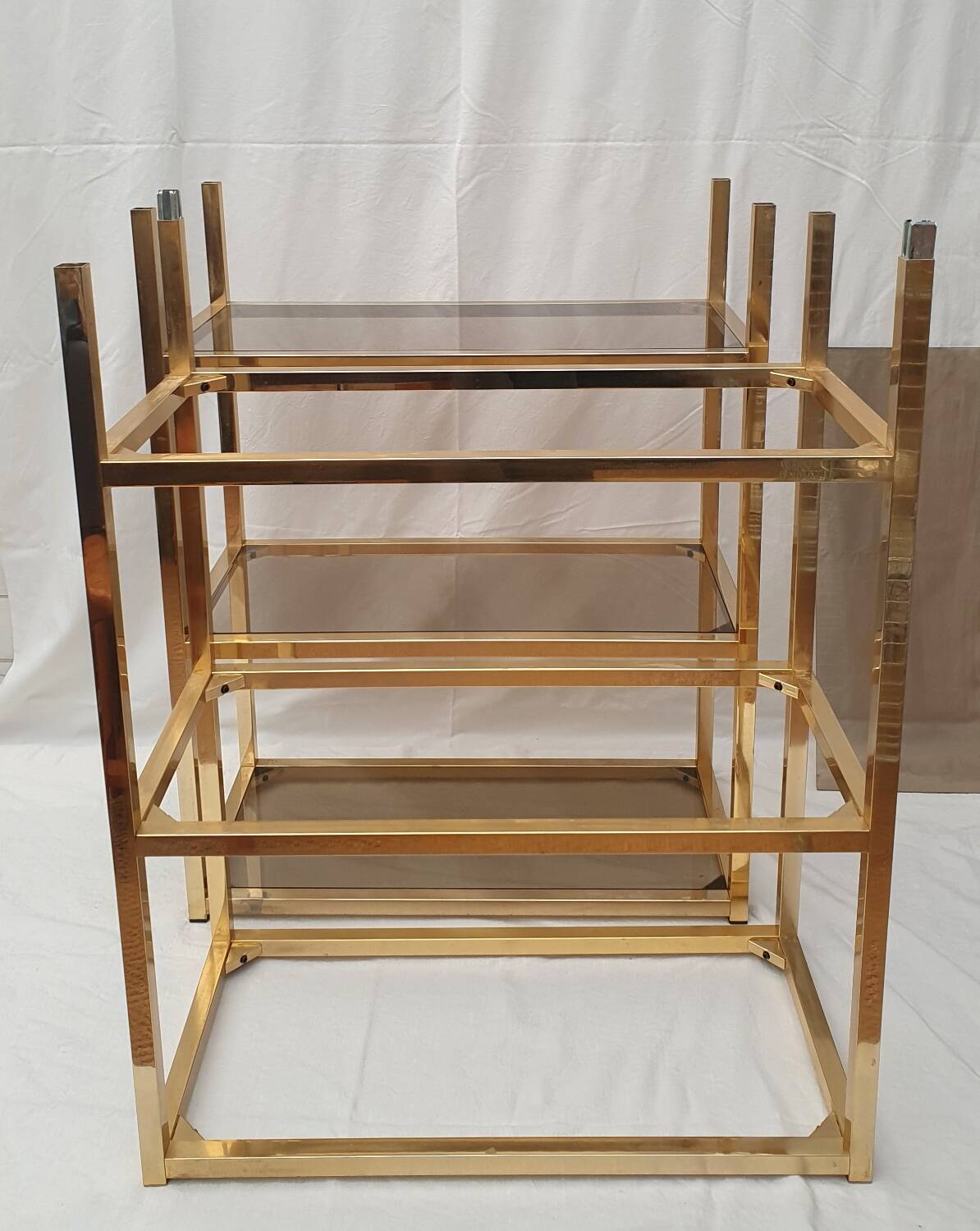Gold and smoked glass shelf 1970