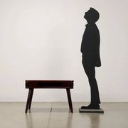 Vintage coffee table from the 50s-60s in mahogany veneer and painted beech.