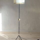 Brass tripod floor lamp