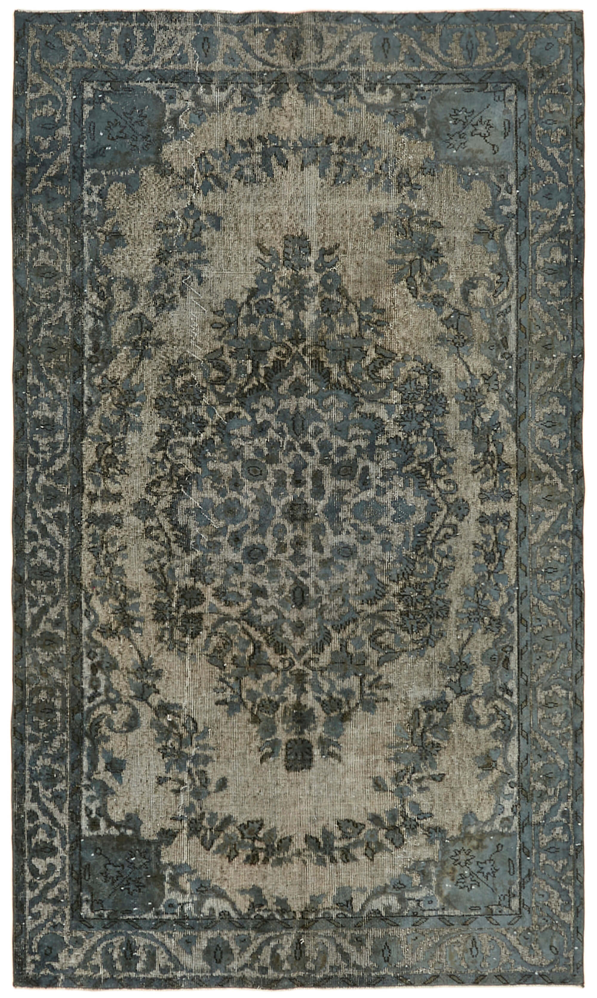 Handwoven Unique Oriental 1980s 165 cm x 274 cm Grey Rug