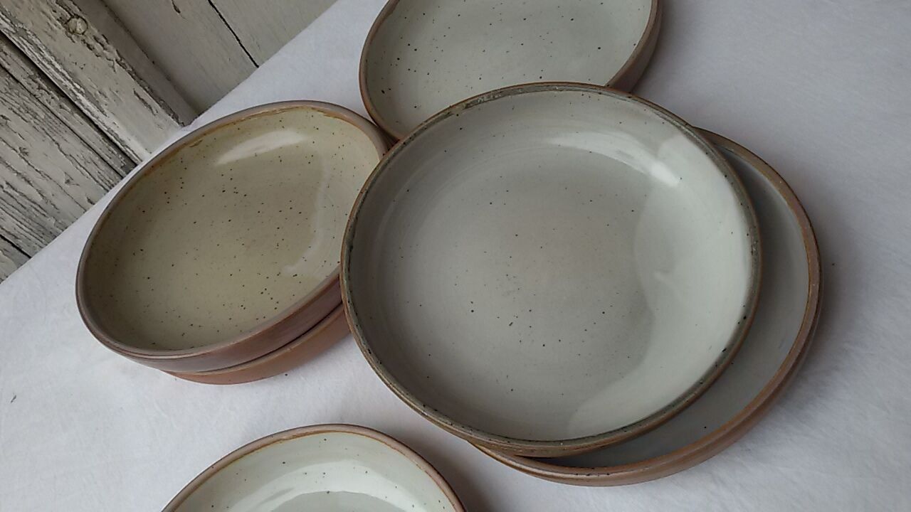 Série de 6 assiettes grès vintage