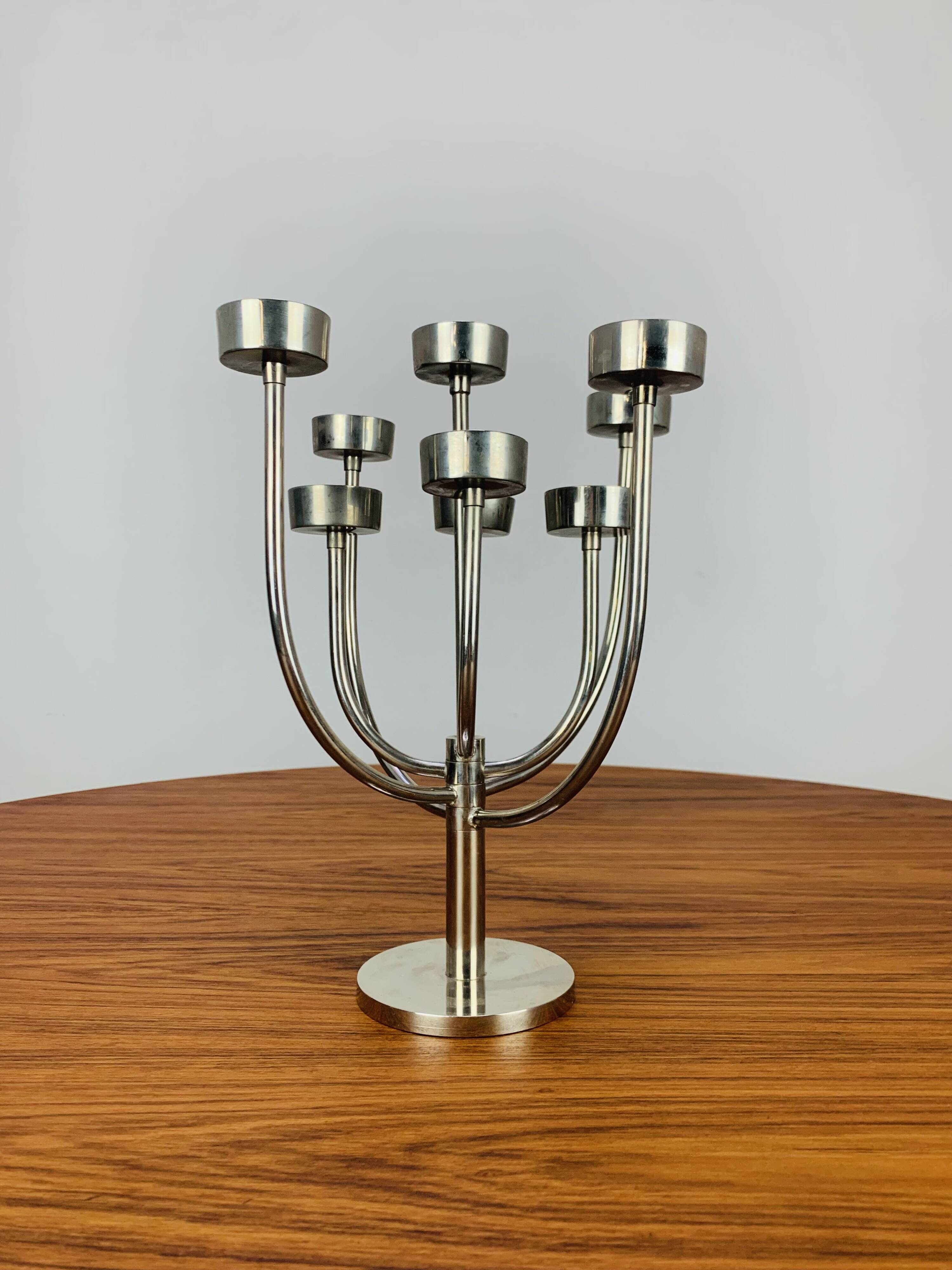 Vintage Habitat chandelier in stainless steel, 9 branches