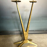 Brutalist golden candle holder