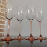 Luminarc pink feet wine glasses