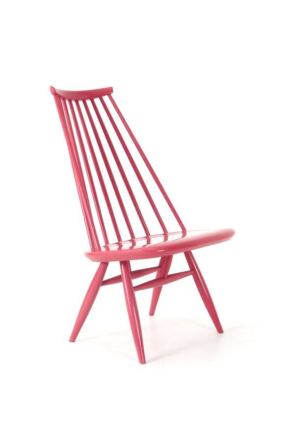 Asko / Ilmari Tapiovaara "Mademoiselle" spindle-back armchair / mid-century modern design / Finland / 1950s-60s