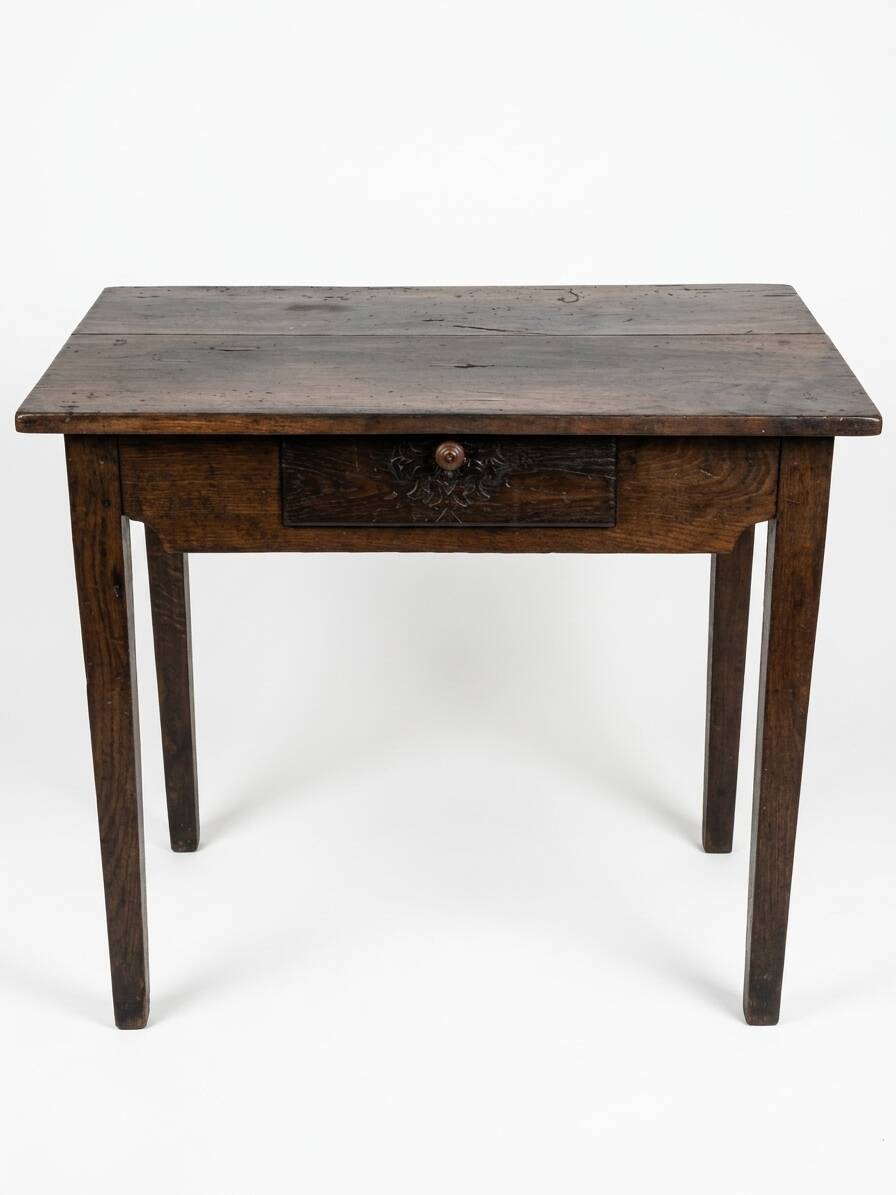 19th Century Solid Walnut Campaign Table – Console or Occasional Desk