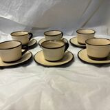 Ensemble de 6 tasses en grès vintage