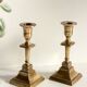 Pair of Vintage INDIA Solid Brass CANDLE HOLDERS